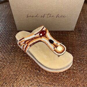 Band of The Free Tan Orion Beaded Sandals Women’s size 8 NEW